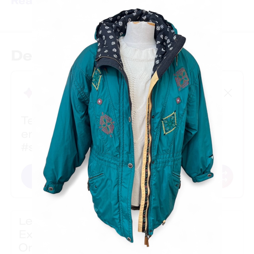 Vintage Obermeyer Green Scandanavian Ski Jacket/ Coat Size 6